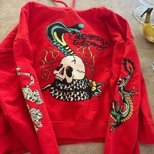 Ed Hardy Red Graphic Sweater